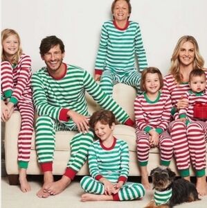 Women 100% organic cotton HANNA ANDERSSON striped christmas pajamas set M